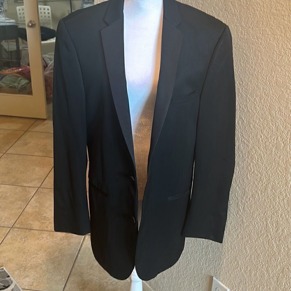 Michael Kors Men's Size 40L Classic Suit Jacket Black Double Button Formal